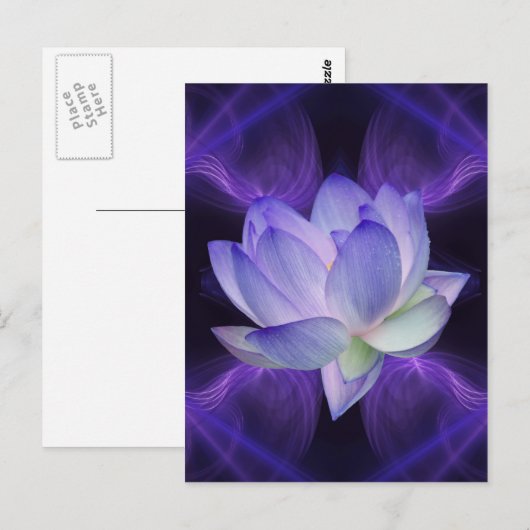 Paarse Lotus en heilige geometrie Briefkaart (Voorkant / Achterkant)