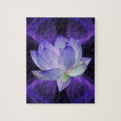 Paarse Lotus en heilige geometrie Legpuzzel (Verticaal)