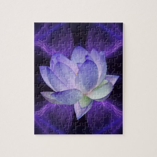 Paarse Lotus en heilige geometrie Legpuzzel (Verticaal)
