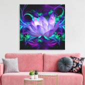 Paarse Lotus flower en betekenis ervan Canvas Afdruk (Insitu (Woonkamer))