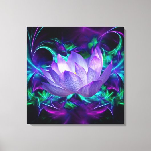Paarse Lotus flower en betekenis ervan Canvas Afdruk (Voorkant)