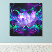 Paarse Lotus flower en betekenis ervan Canvas Afdruk (Insitu (Houten vloer))