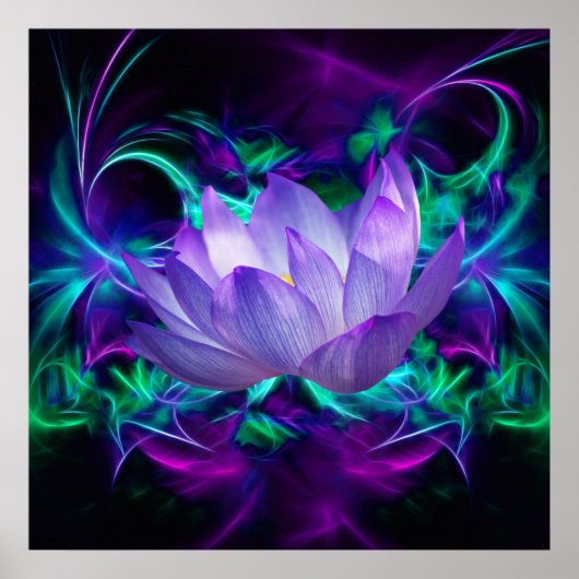 Paarse Lotus flower en betekenis ervan Poster (Voorkant)