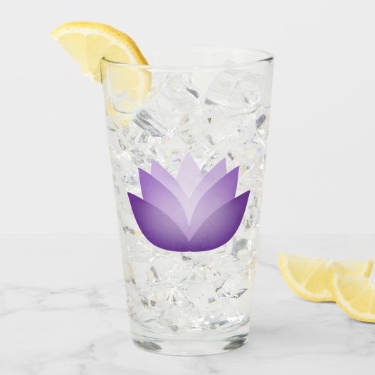 Paarse Lotus Flower Glas (Voorkant ijs)