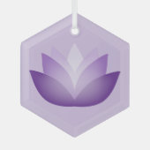  Paarse Lotus Flower Glas Ornament (Voorkant)