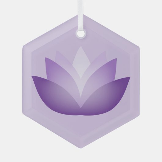  Paarse Lotus Flower Glas Ornament (Voorkant)