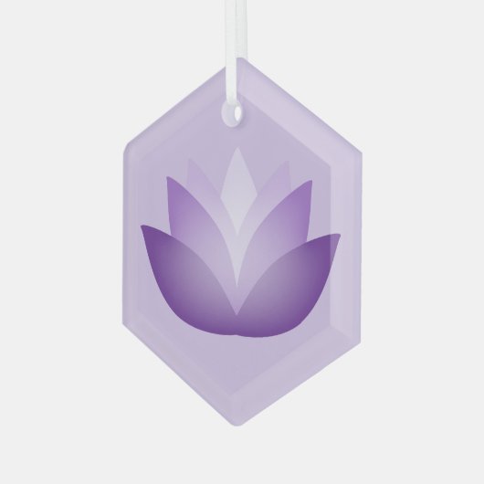 Paarse Lotus Flower Glas Ornament (Voorkant links)
