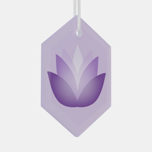  Paarse Lotus Flower Glas Ornament (Voorkant Rechts)