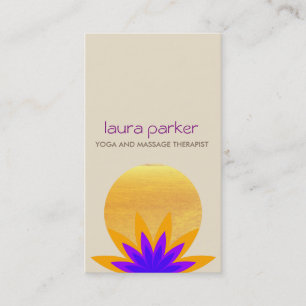 Paarse Lotus Flower Logo Yoga Healing Health Visitekaartje