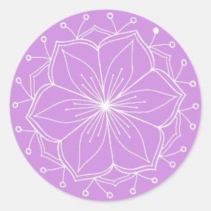 Paarse Lotus Flower Mandala Ronde Sticker