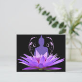 Paarse Lotus Flower Meditation Briefkaart (Staand voorkant)