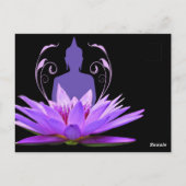 Paarse Lotus Flower Meditation Briefkaart (Achterkant)