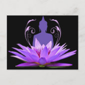 Paarse Lotus Flower Meditation Briefkaart (Voorkant)