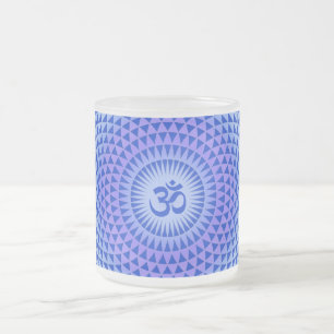Paarse Lotus flower meditation wiel OM Matglas Koffiemok