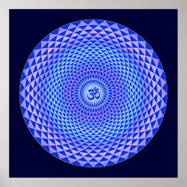 Paarse Lotus flower meditation wiel OM Poster