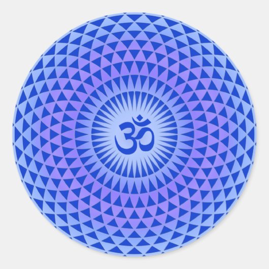 Paarse Lotus flower meditation wiel OM Ronde Sticker (Voorkant)