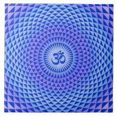 Paarse Lotus flower meditation wiel OM Tegeltje (Voorkant)