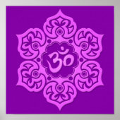 Paarse Lotus Flower Om Poster (Voorkant)