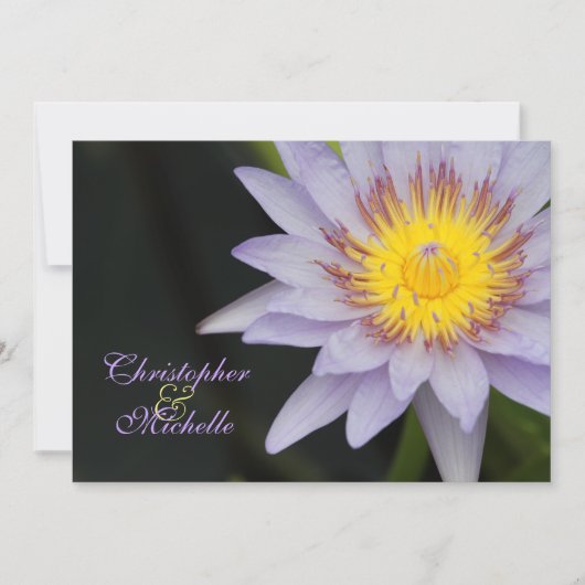 Paarse Lotus Flower Wedding Invitation Kaart (Voorkant)