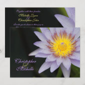 Paarse Lotus Flower Wedding Invitation Kaart (Voorkant / Achterkant)
