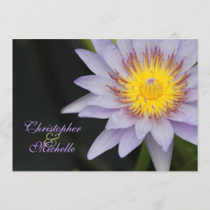 Paarse Lotus Flower Wedding Invitation Kaart