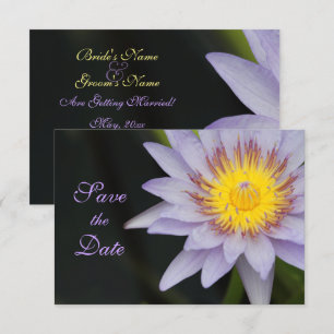 Paarse Lotus Flower Wedding Save the Date Kaart