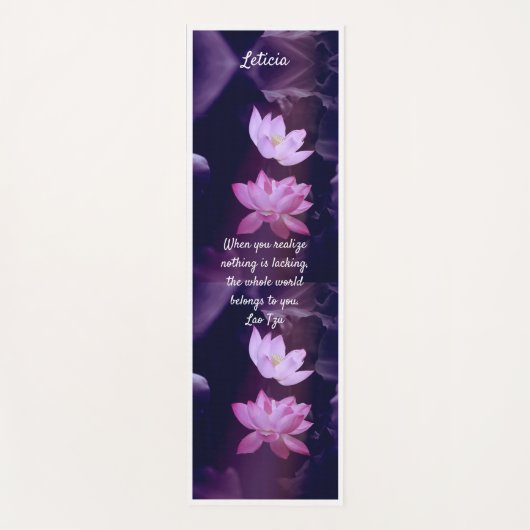 Paarse Lotus Flowers Quote Yoga Mat (Voorkant)