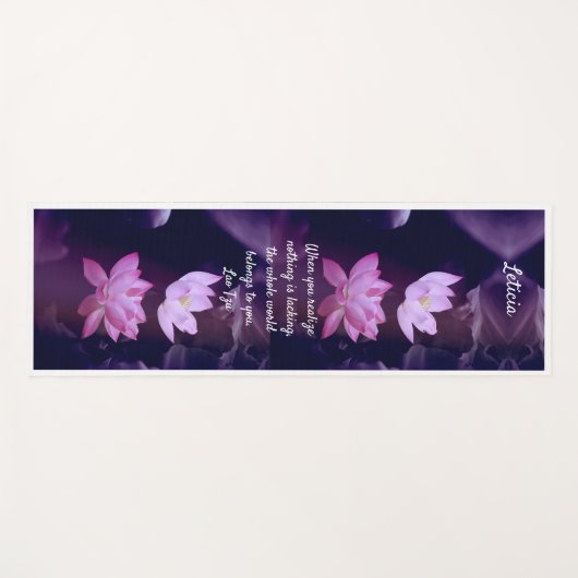 Paarse Lotus Flowers Quote Yoga Mat (Voorkant (horizontaal))