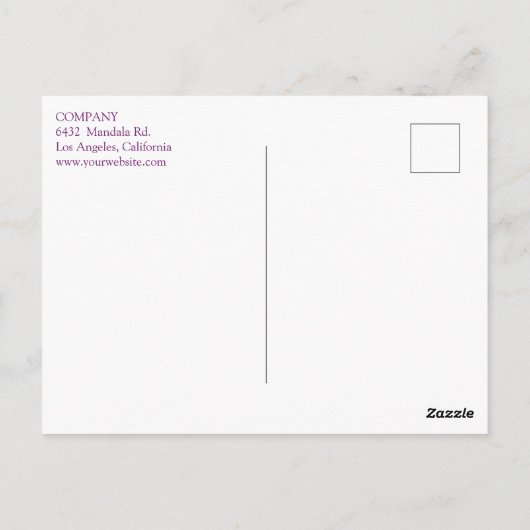 Paarse Lotus Holistic Mandala Briefkaart (Achterkant)