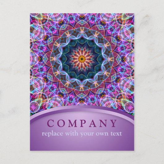 Paarse Lotus Holistic Mandala Briefkaart (Voorkant)