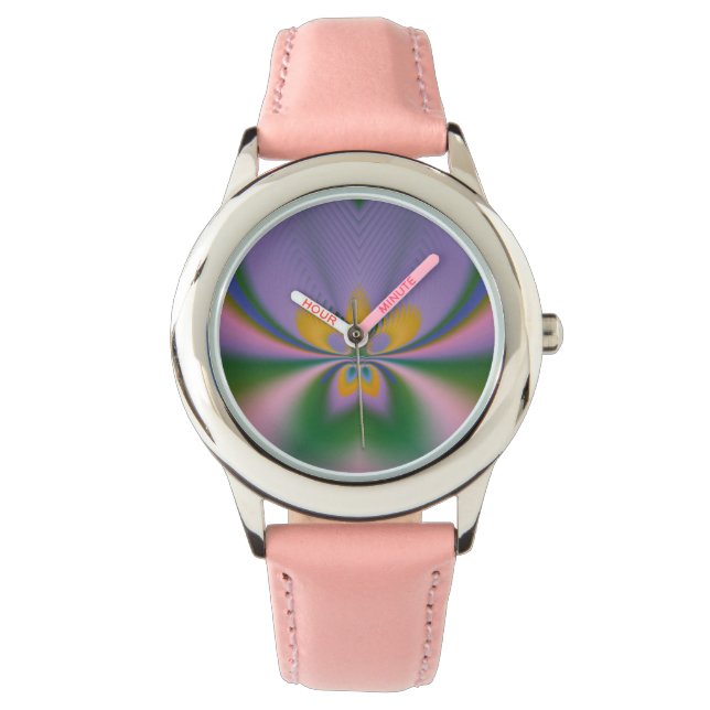 Paarse Lotus Horloge (Voorkant)