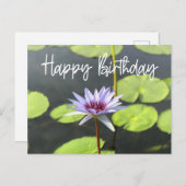 Paarse Lotus in de vijver Happy Birthday Briefkaart (Voorkant / Achterkant)
