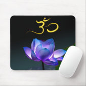 Paarse Lotus in volle bloei met Om, mousepad Muismat (Met muis)