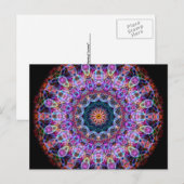 Paarse Lotus kaleidoscoop Briefkaart (Voorkant / Achterkant)