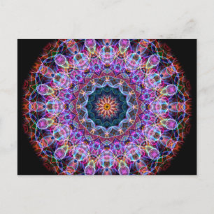 Paarse Lotus kaleidoscoop Briefkaart