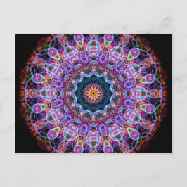 Paarse Lotus kaleidoscoop Briefkaart