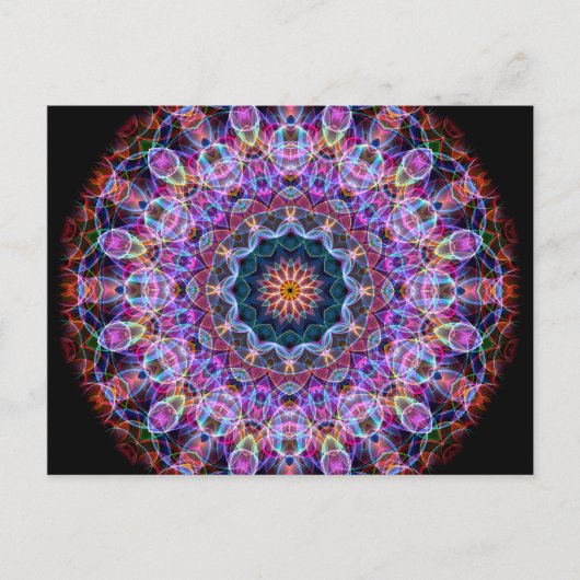 Paarse Lotus kaleidoscoop Briefkaart (Voorkant)