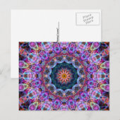 Paarse Lotus kaleidoscoop Briefkaart (Voorkant / Achterkant)