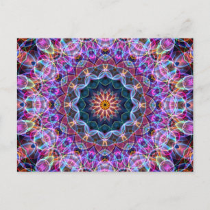 Paarse Lotus kaleidoscoop Briefkaart