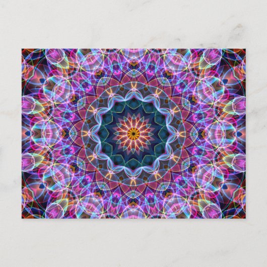 Paarse Lotus kaleidoscoop Briefkaart (Voorkant)
