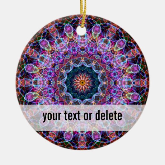 Paarse Lotus kaleidoscoop Keramisch Ornament (Voorkant)