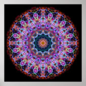 Paarse Lotus kaleidoscoop Poster (Voorkant)