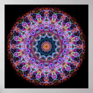 Paarse Lotus kaleidoscoop Poster