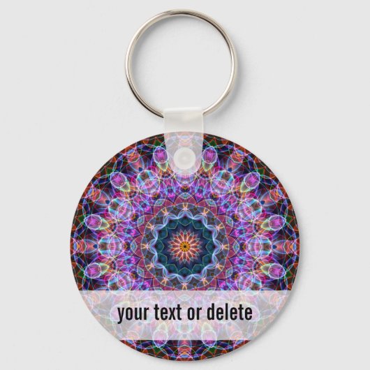 Paarse Lotus kaleidoscoop Sleutelhanger (Voorkant)