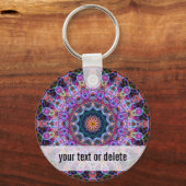 Paarse Lotus kaleidoscoop Sleutelhanger (Voorkant)