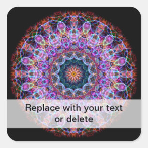 Paarse Lotus kaleidoscoop Vierkante Sticker