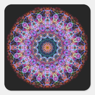 Paarse Lotus kaleidoscoop Vierkante Sticker