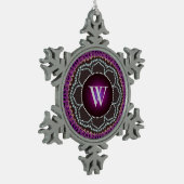 Paarse Lotus Kant Mandala Monogram Tin Ornament (Links)