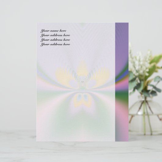 Paarse Lotus Letterhead Custom Briefhoofd (Staand voorkant)