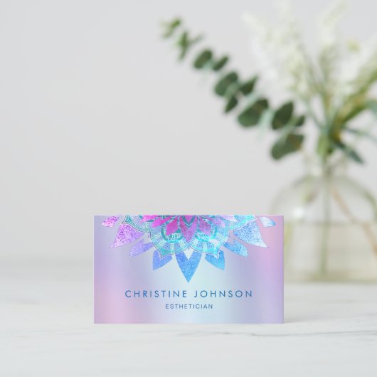 paarse lotus logo visitekaartje (Staand voorkant)